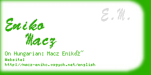 eniko macz business card